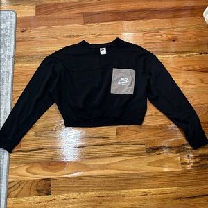 Nike Black Cropped Top with Silver Pocket